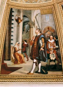 Galileo Galilei observant le chandelier se balancer dans la cathédrale de Pise en 1582