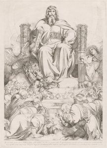 Et ecce sedes posita erat in coelo... (Dieu le Fils en majesté sur le trône entouré des quatre créatures et adoré par les vingt-quatre anciens) - Luigi Sabatelli I