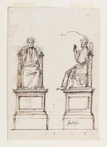 Projet de trône en marbre pour la statue de Saint-Pierre, Saint-Pierre de Rome - Luigi Vanvitelli