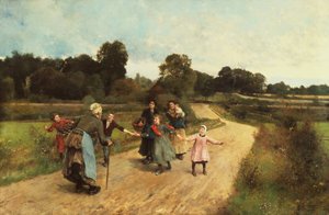 Rencontre avec grand-mère, vers 1900 - Luis Jimenez y Aranda