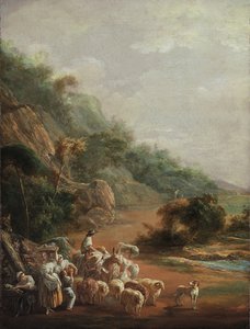 Scène avec villageois - Luis Paret y Alcazar