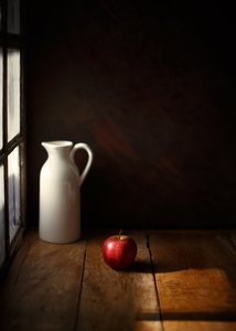 Nature morte avec une pomme et un pichet - Luiz Laercio