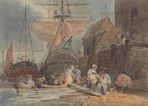 Navires au quai avec passagers débarquant