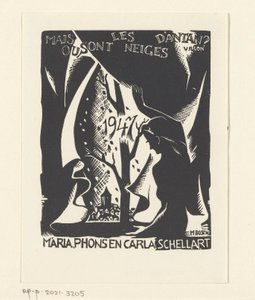 Vœux de Nouvel An pour 1947 de Carla, Mária et Phons Schellart