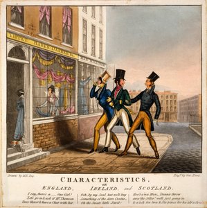 Caractéristiques, ou Angleterre, Irlande et Écosse, gravure réalisée par George Hunt, 1827