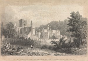Vue nord-ouest du prieuré de Brenckburn, Northumberland ; page 44 (Volume Un)