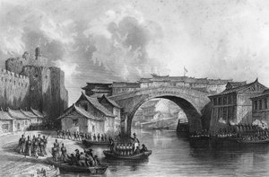 Porte Ouest de Ching-keang-foo Zhenjiang, Chine, 21 juillet 1842 - M. J. Starling
