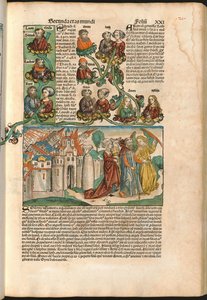 Arbre généalogique de Laban, de la Chronique de Nuremberg par Hartmann Schedel (1440-1514) imprimée en 1493