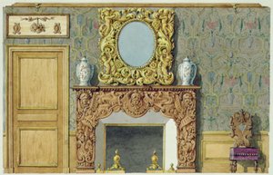 Cheminée dans la salle à manger de la rue Fortunee, maison achetée par Balzac en 1847 - M. Santi