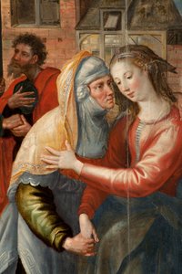 Adoration des Mages, Triptyque, Panneau gauche : Vie de la Sainte Vierge (détail)