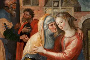 Adoration des Mages, Triptyque, Panneau gauche : Vie de la Sainte Vierge (détail)
