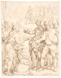 La découverte de la coupe de Pharaon dans le sac de Benjamin - Maarten van Heemskerck
