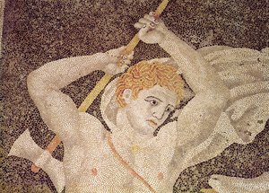 La Chasse au cerf (détail) - Macedonian School