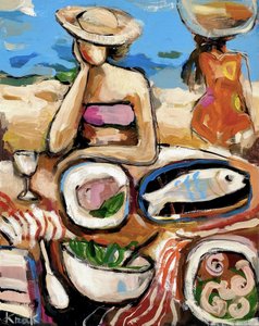 Un déjeuner coloré à la plage