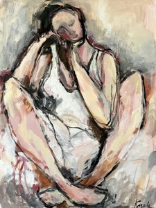 Femme assise, pensive