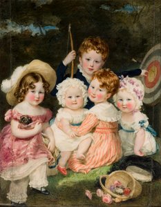 Portrait des cinq enfants aînés du 2e Comte de Bradford (1789-1865), vers 1821-74