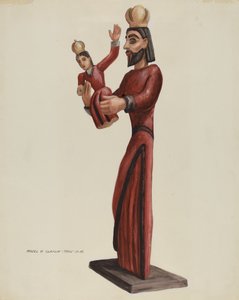 Santo-San José sculpté et peint