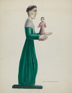 Santo en bois sculpté et peint (Saint Joseph)