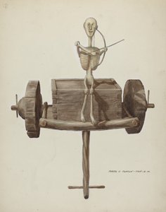 Char de la mort pénitent et figure de la mort, vers 1937 - Majel G. Claflin