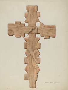 Croix Penitente, bois sculpté, vers 1937
