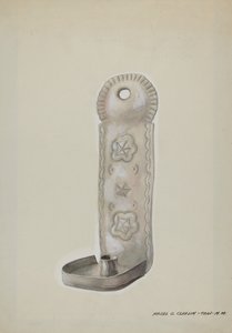 Applique à bougie en étain, c. 1937 - Majel G. Claflin