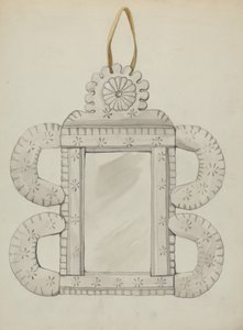Cadre de miroir en étain, vers 1936