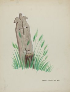 Marqueur de tombe en bois, vers 1937