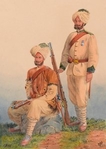 Ordonnances sikhs du général Roberts, Dewa Singh et Dehan Singh, 3e Force frontalière du Pendjab
