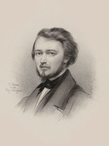 Portrait du violoniste et compositeur Hubert Léonard 1819-1890, 1850 - Maksymilian Fajans