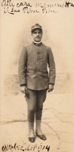 Carte postale avec caporal du 50e Régiment. Infanterie, élève officier complémentaire - Mangini Mangini