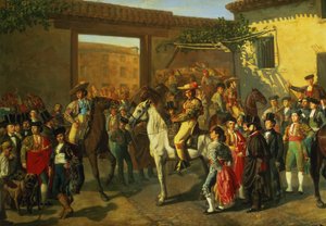 Chevaux dans une cour près de l