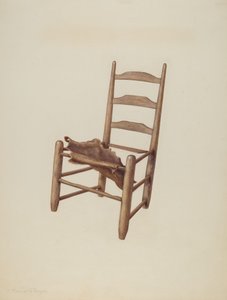 Chaise artisanale - Siège en cuir brut