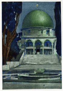 Mosquée Al-Aqsa à Jérusalem. Gravure par Manuel Orazzi (1860-1934), dans "L