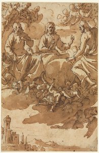 Christ en gloire avec deux saints