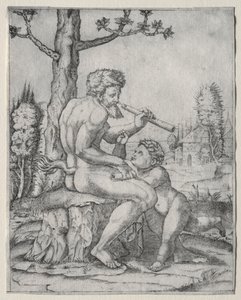 Faune et Enfant - Marcantonio Raimondi