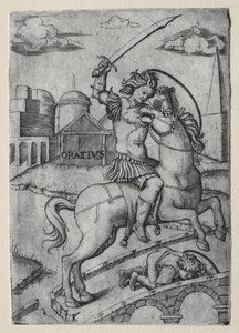 Horatius Cocles défendant le pont Sublicius - Marcantonio Raimondi