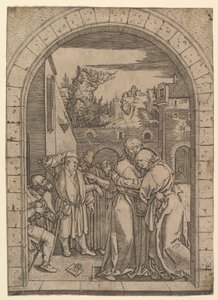 Joachim embrassant Sainte Anne sous la porte dorée à Jérusalem, d