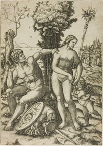 Mars, Vénus et Cupidon - Marcantonio Raimondi