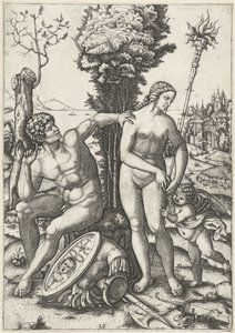 Mars et Vénus en couple avec Amour - Marcantonio Raimondi