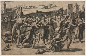Massacre des Innocents (Avec le sapin) - Marcantonio Raimondi