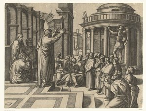 Paul prêche à Athènes - Marcantonio Raimondi