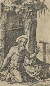 Saint Jérôme agenouillé devant un crucifix, de la série 