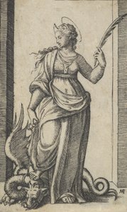 Sainte Marguerite debout, un dragon à gauche, de la série 
