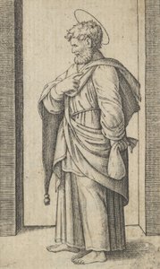 Saint Matthieu, un petit sac dans sa main gauche, de la série 
