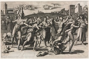 Le Massacre des Innocents sans le sapin, vers 1513-1515 - Marcantonio Raimondi
