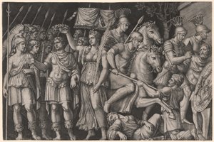 Trajan couronné par la victoire - Marcantonio Raimondi