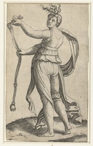 Femme avec bride de cheval comme personnification de la Tempérance - Marcantonio Raimondi