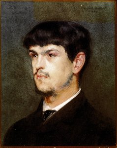 Portrait du compositeur français Claude Debussy (Pierre noire et pastel)