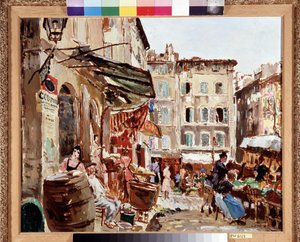 Le marché place de Lenche à Marseille - Marcel Leprin