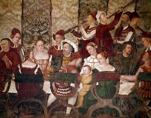 Le roi du Danemark Christian I à un banquet